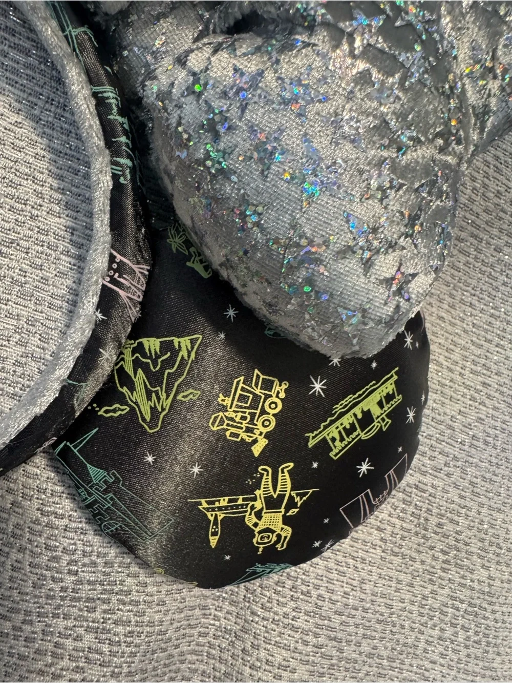 Disney 100 collection Silver Sparkle Bow Mouse Ears Headband